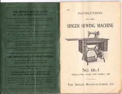 SINGER 66-1 Sewing Machine Instruction Manual – RUGGED WIRE BOUND – TOUGH JACKET