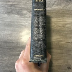 VTG Bound Holy Bible Black French MOROCCO LEATHER Concordance Cambridge Univer