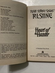R.L. Stine FEAR STREET SAGAS #9 HEART OF THE HUNTER YA 1997 Archway 1st Edition