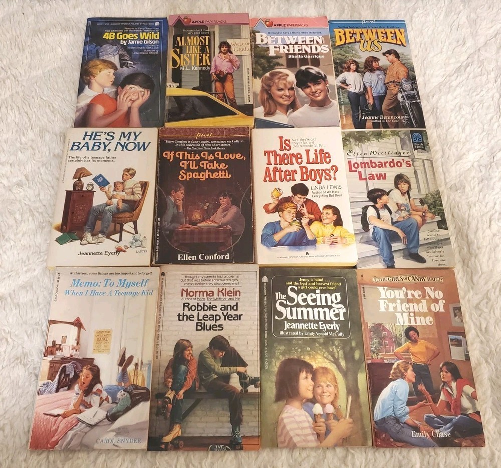 YOUNG ADULT Female Interest 12 PAPERBACK BOOK Lot Retro 80s JEANNETTE EYERLY