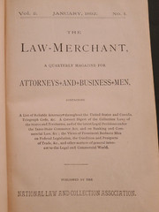 1892 Law-Merchant Quarterly Magazine/Book For Attornys/Business Men 246 Pages