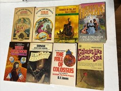 Vintage 1970s Pulp Sci Fi PB Book Lot of 8 VG Heinlein Attar Star Barbarian More