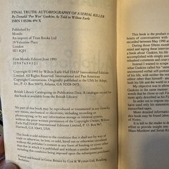 Final Truth: Autobiography of a Serial Killer PB – First Mondo Edition 1993
