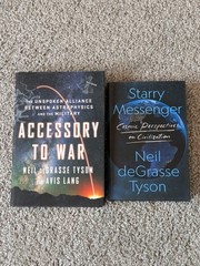 Clean Neil deGrasse Tyson Hardback Lot Starry Messenger Accessory To War