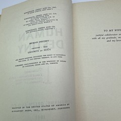 Human Destiny Lecomte du Nouy Hardcover 1947 Longmans Green and Co.