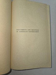 1930 Documents and Readings in American Government John Mathews Clarence Berdahl