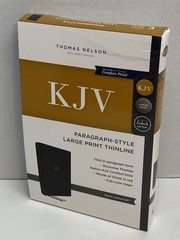 KJV, Paragraph Bible, Large Print 10-Pt, Black Leather-Soft, King James Version
