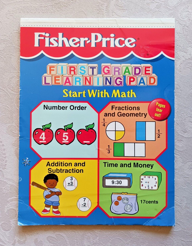 Fisher-Price FIRST GRADE LEARNING PAD – Start with Math -Honey Bear Books – 1998