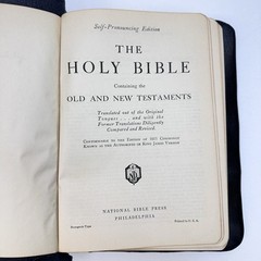 Vintage Holy Bible Self-Pronouncing King James Version – 1940’s Natl Bible Press