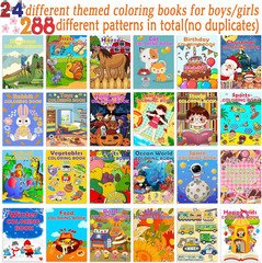 24Pack Coloring Books for Kids Ages 4-8 8-12, Small Bulk Coloring Books