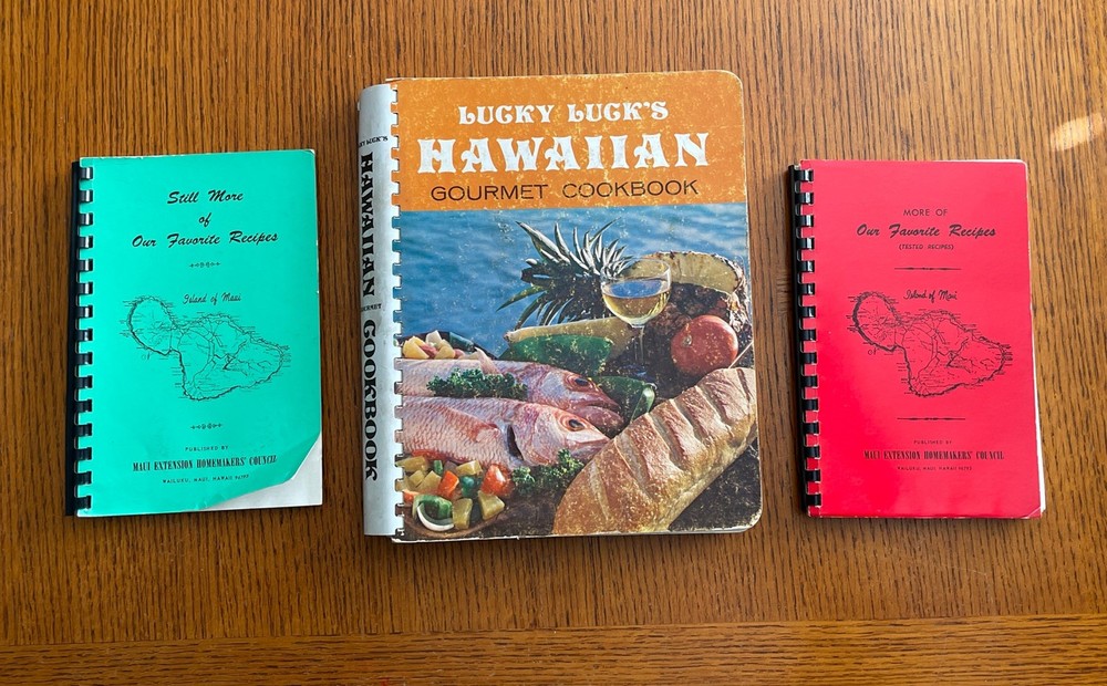 Lucky Luck’s Hawaiian Gourmet Cookbook 1971 1st Print 332 Pages + 2 More Books