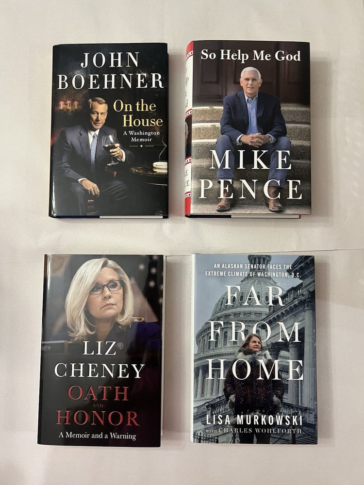 Hardcover Autobiography Lot ~ Liz Cheney, Mike Pence, Lisa Murkowski, & MORE