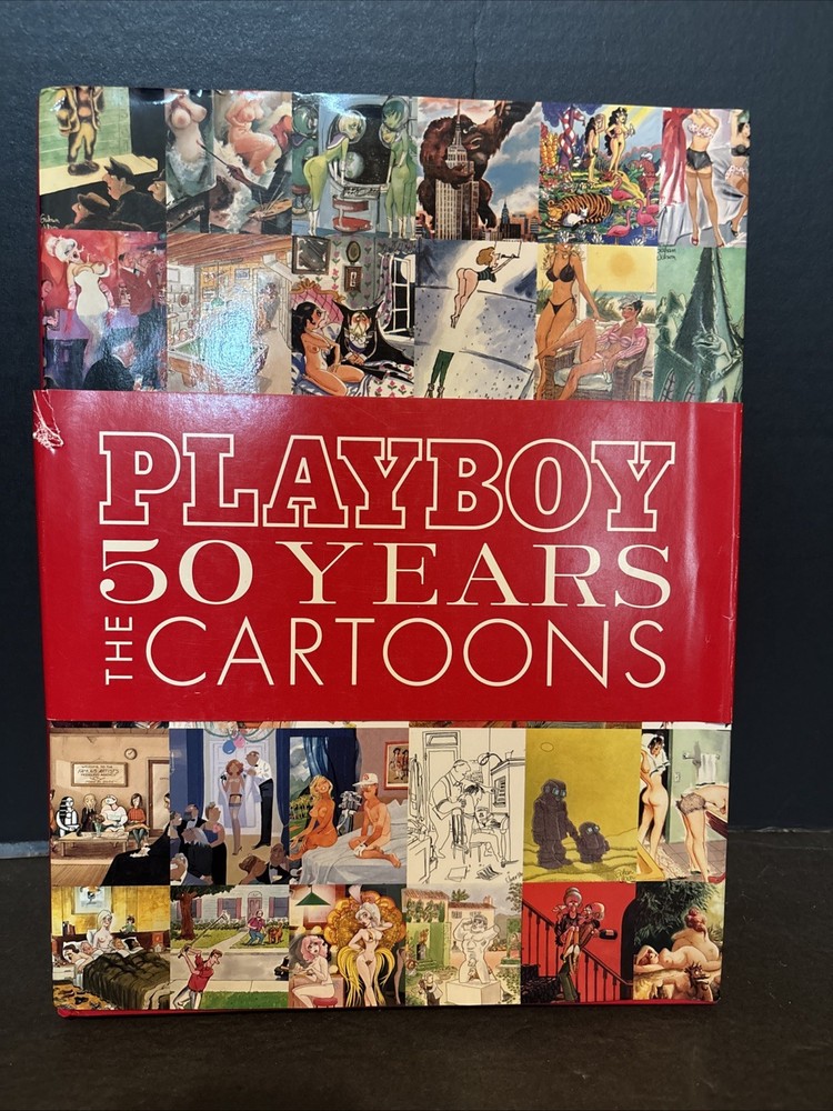 Playboy 50 Years The Cartoons Hardcover Book 2004 Hugh Hefner Art Humor VG