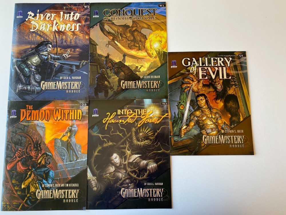 GAMEMASTERY MODULE LOT 5~Paizo~GALLERY EVIL~BLOODSWORN VALE~HAUNTED FOREST~DEMON