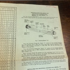 Universal Charge Bar Instructions Model C D Fits MEC Vtg Multi Scale Charge LTD