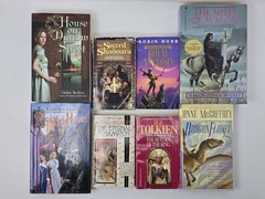 Epic Fantasy Lot of 8 – Tolkien, McCaffrey, Hobb, Brooks, Moorcock & More