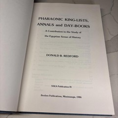 Pharaonic King Lists Annals and Day-Books Donald Redford 1986 Hardcover