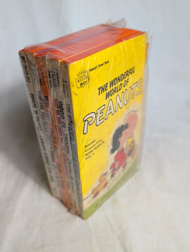 Vintage Peanuts Paperback -C. Schulz – 1960s/70s – 6 Book Lot NEW IN PACKAGE!