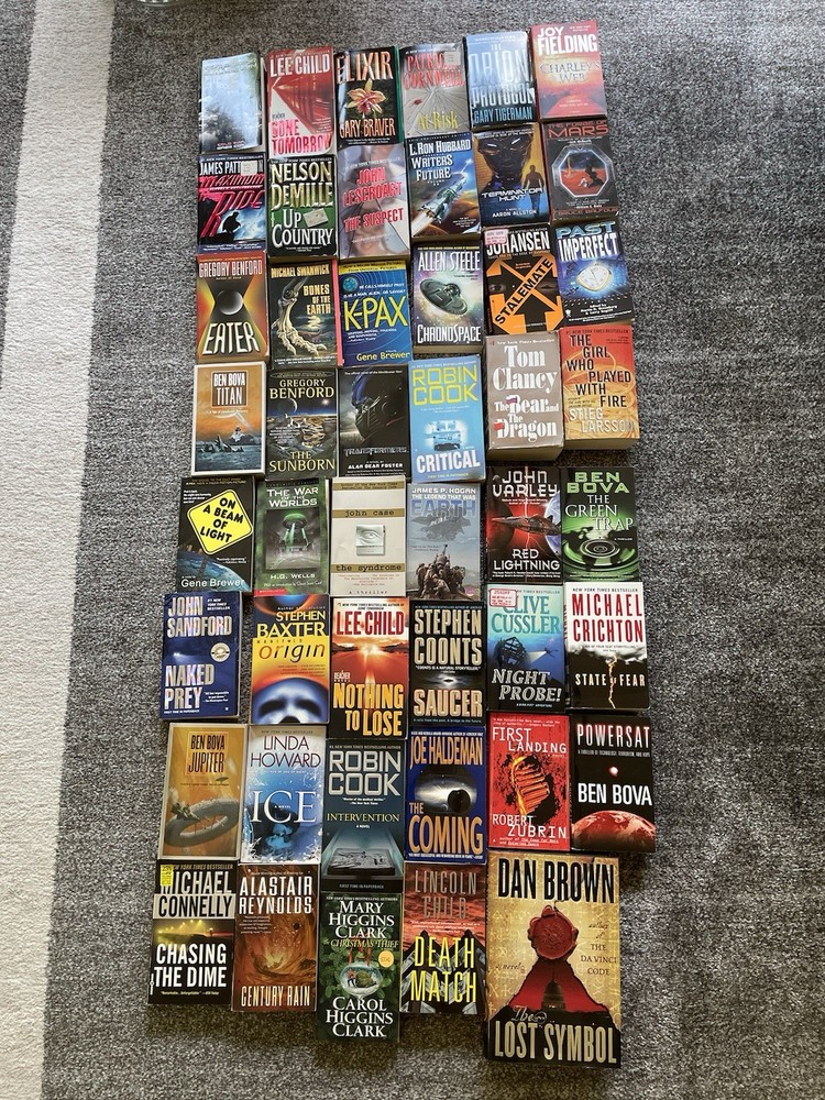 Lot 47 Paper Back Sci-fi Top Seller Novels Swanwick Patterson Crichton DeMille
