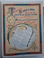 Antique 1873 Complete Domestic Bible Illus. Leather Apocrypha Maps Travels