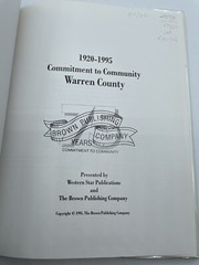 Commitment to Community Warren County Ohio 1920 1995 hardcover 76 Pages