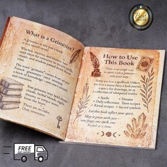 Witchcraft Grimoire Book of Shadows Journal Moon Phases Herbal Lore 77 Pages