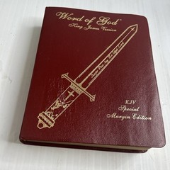 2001 Word Of God KJV Leather Special Margin Edition Bible Large Print Red Letter