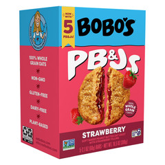 Bobo’S Pb&Js, Peanut Butter Oat Crust with Strawberry Filling, 5 Pack of 2.1Oz O