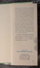 The Word for World is Forest Ursula K. Le Guin Signed First Edtion 1st Printing