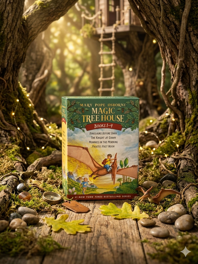Magic Tree House Books 1-4 Box Set Mary Pope Osborne Adventure Chapter Books