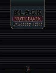Black Notebook | 100 Lined Pages | 8×11.5 Black Paper Black Paper Journal – C…