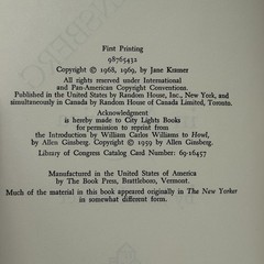 Allen Ginsberg in America by Jane Kramer Hardcover DJ 1969 1st Printing
