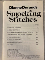 Dianne Durand’s Smocking Stitches Paperback 26 Pages Revised Edition 1982