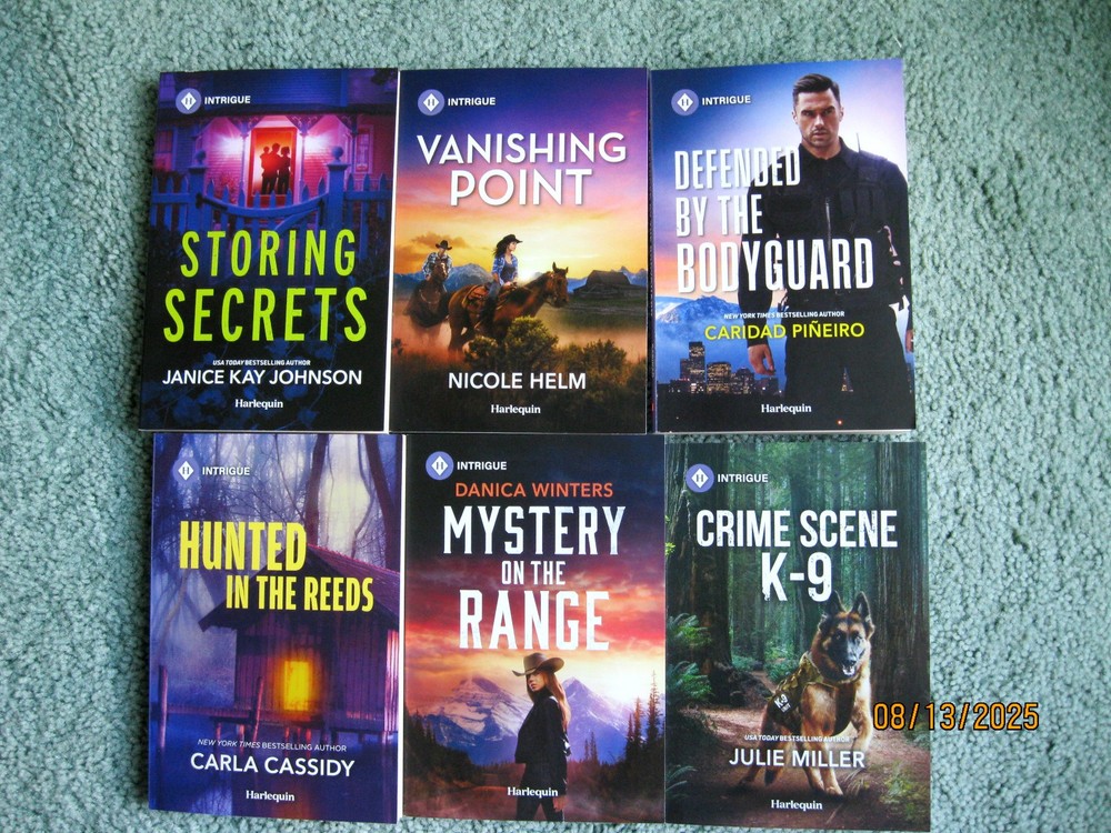 Harlequin Intrigue August 2025, 6 books, read once