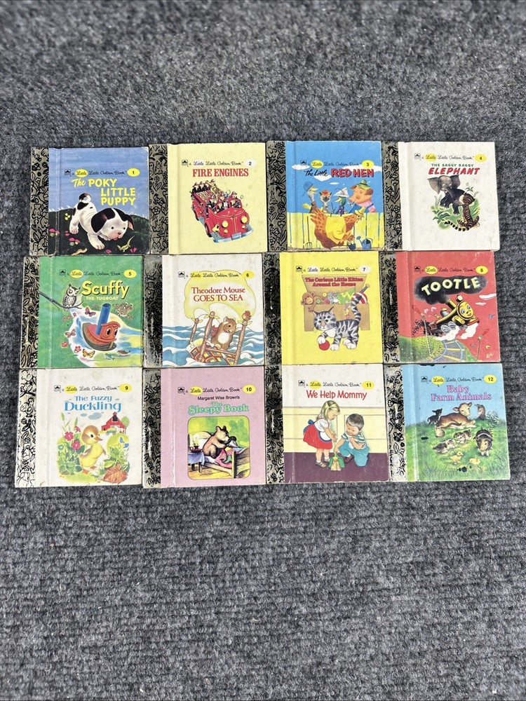 Vintage Set of 1- 12 Little Little Golden Book Miniatures