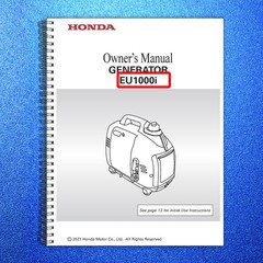 HONDA EU1000i Generator Owners Manual 2021 – STEEL WIRE BOUND – TOUGH COVERS