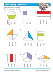 School Zone Time, Money & Fractions Workbook: 64 Pages, 1st Grade, Multicolor