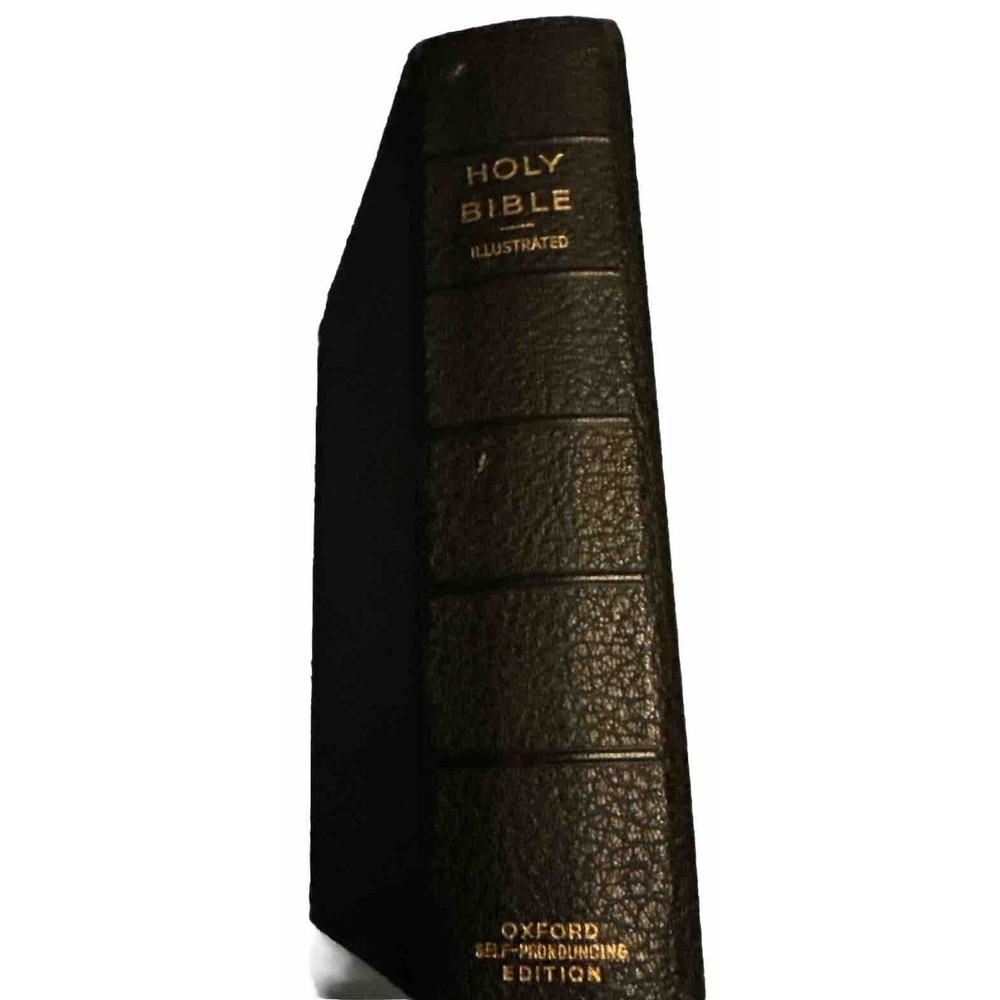 HOLY BIBLE ILLUSTRATED Oxford Self-Pronouncing Edition VTG King James READ