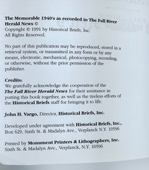 Fall River Herald News Newspaper The Memorable 1940’s Book