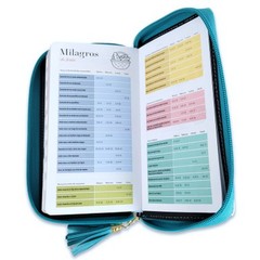 Biblia Chequera Letra 8.5 puntos RV1960 imit piel turquesa y blanco con indice
