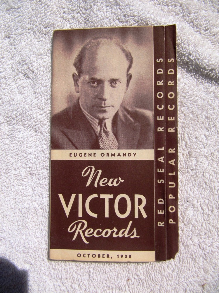 October 1938 NEW VICTOR RECORDS Supplement Eugene Ormandy RECORD CATALOG