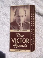 October 1938 NEW VICTOR RECORDS Supplement Eugene Ormandy RECORD CATALOG
