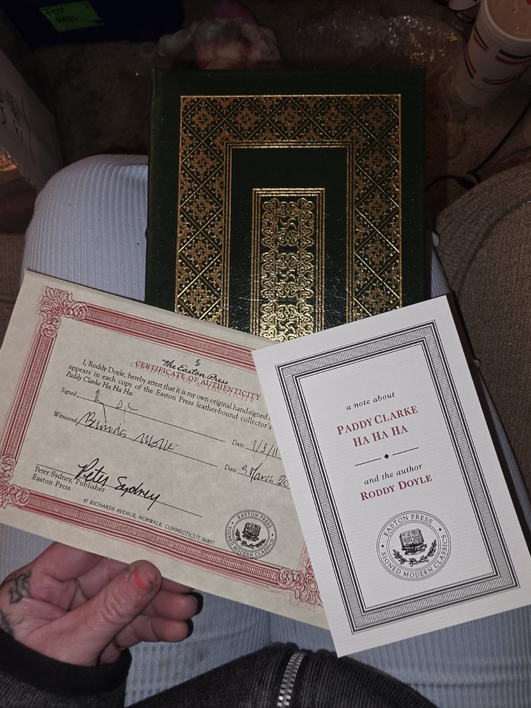signed by the author, Paddy Clarke Ha Ha Ha by Roddy Doyle, Easton Press
