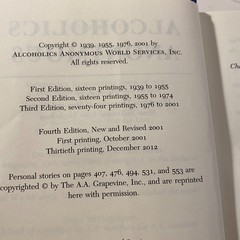 Alcoholics Anonymous Big Book Fourth Edition Hardcover AA World Services 2001