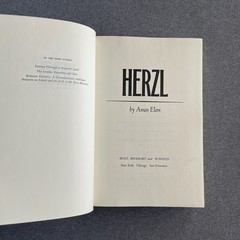 Herzl Hardcover Amos Elon Hardcover by Amos Elon First Edition