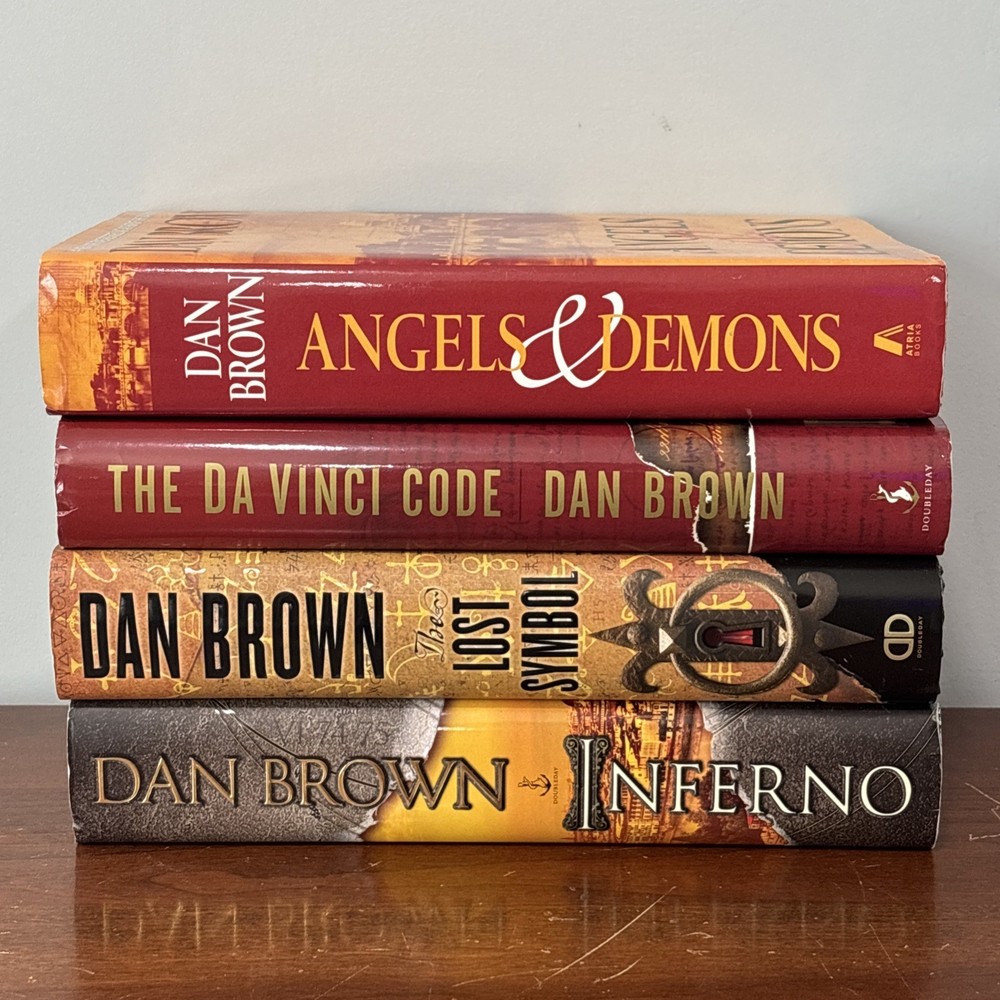 Dan Brown ROBERT LANGDON Series Lot of 4 (#1-4) Lot HC HARDCOVER Books Preowned