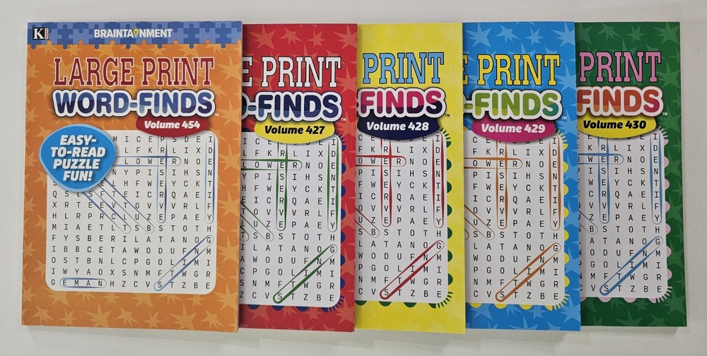 5 New Large Print Word-Finds Puzzle Books Kappa Games Vol #427-454~ Search,Hunt