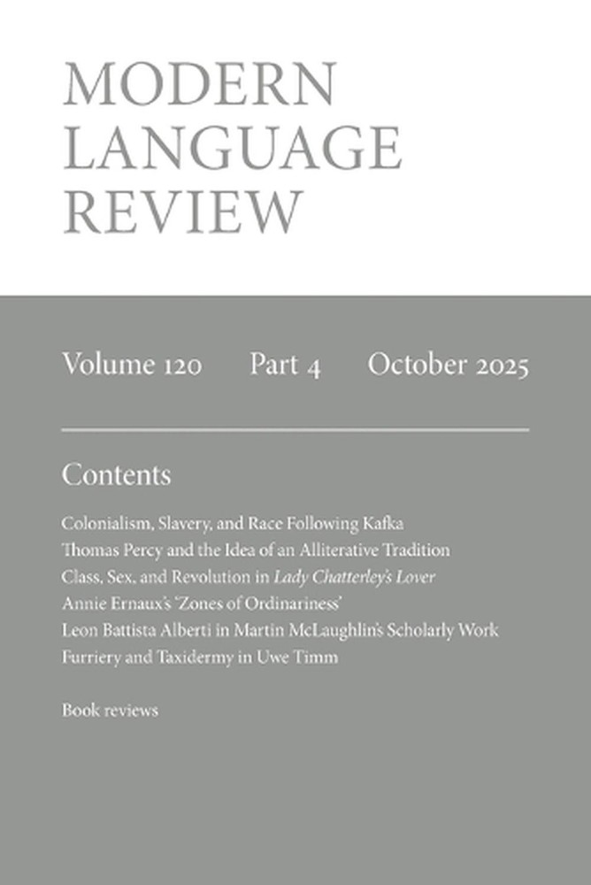 Modern Language Review (120.4) October 2025 by Duncan Wheeler Paperback Book