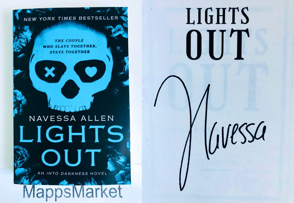 SIGNED IN PERSON Lights Out (Into Darkness #1) by Navessa Allen (2024, Trade PB)