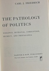 Harper & Row The Pathology of Politics Carl J Friedrich 1st Ed 1972 Hardcover DJ